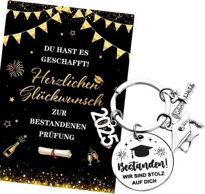 Image de Cadeau pour le baccalauréat 2025, porte-clés en forme de carte