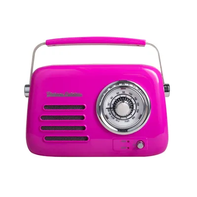 Produktbild von Bluetooth-Radio mit Metallgriff Vintage Cuisine Magenta glänzend