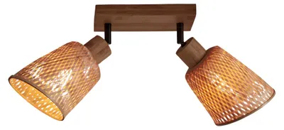 Produktbild von GOOD&MOJO Deckenlampe Java 2-Schirm Naturel Schwarz