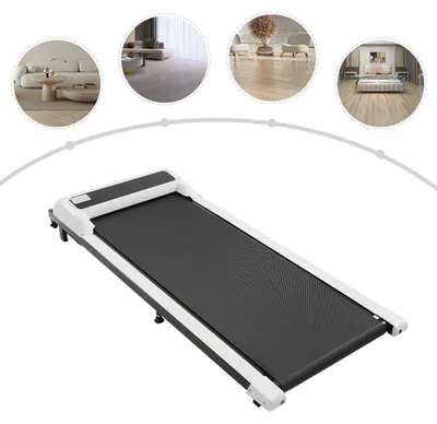 Immagine prodotto di Tapis roulant pieghevole - Walking Pad da posizionare sotto la scrivania - Motore da 2,25 CV - 1–6 km/h - Portata massima 100 kg - Display a LED - Bianco