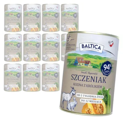 Produktbild von Baltica Ziege mit Kaninchen 12x400g getreidefreies Nassfutter für Welpen
