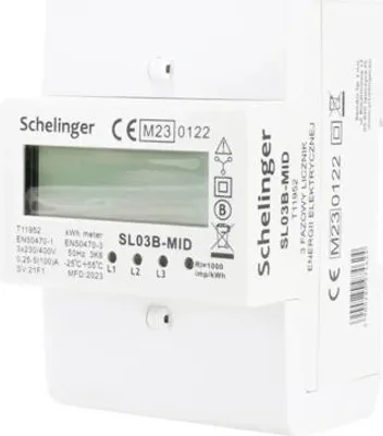 Obrázek produktu pro Elektroměr SCHELINGER 3F 400V/5A 0,25-100A, MID