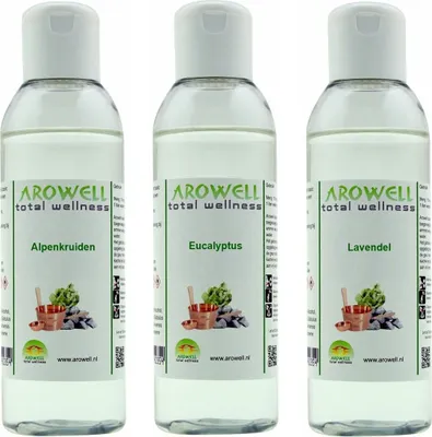 Produktbild von Arowell - Alpenkräuter Eukalyptus Lavendel Saunaaufguss Saunaduftaufguss Konzentrat - 3x 250 ml