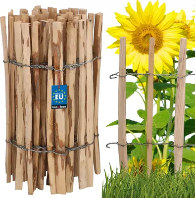 Produktbild von KOTARBAU® Staketenzaun Rollzaun 5m aus Haselnusslatten für Pflanzen und Rasen 60 cm Kastanienzaun aus Haselnuss Holzzaun Gartenzaun Staketenabstand 7 - 8 cm
