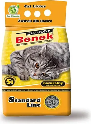 Produktbild von Super Benek Standard Line - unparfümierte klumpende Katzenstreu 5L (3-er Pack)