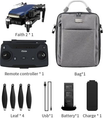Produktbild von Cfly Faith2 Faltbar 4k Kamera Drohne mit 3-Achsen-Gimbal 35min Flugzeit Blau 3 Batterien