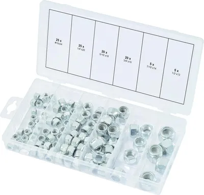 Produktbild von KS Tools 100-tlg. Muttern-Set UNC Selbstsichernd
