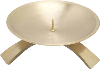Produktbild von Dreifußleuchter Ø9,5cm mit Dorn Klein Messing Gold Kerzenleuchter Altarleuchter