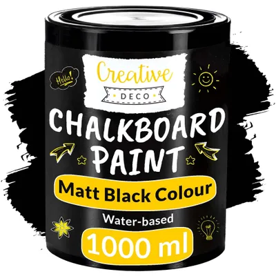 Productafbeelding van Creative Deco 1 L Krijtbord Verf, 1000ml, Matte Zwarte
