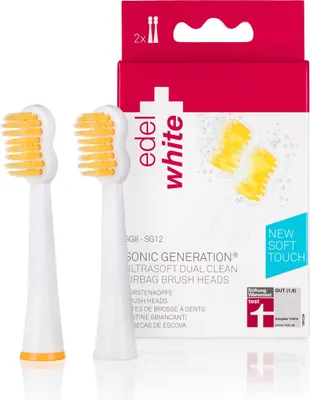 Produktbild von EDEL+WHITE Sonic Generation 8 Winner Ultrasoft DUAL Clean 2er Pack ErsatzbÃ1/4rstenköpfe