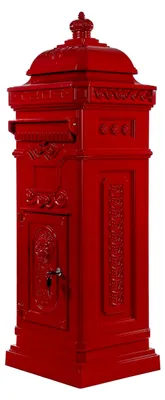 Produktbild von Antiker Standbriefkasten 102 cm, Aluminium, Farbwahl Rot