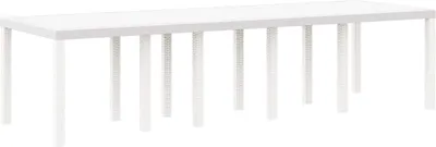 Image de vidaXL Table de jardin blanche 300 x 100 x 73 cm Poly-Rattan