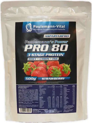 Produktbild von Paulemann-Vital Pro 80 - 500 g-Beutel Strawberry