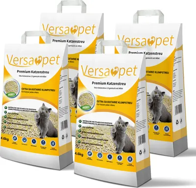 Produktbild von Versapet Tofu Katzenstreu Klumpstreu Cat Litter Staubfrei 4 x 10 Liter