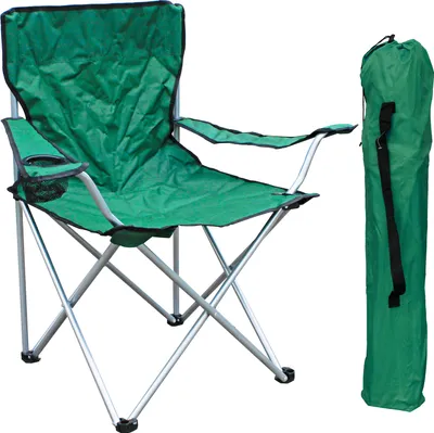 Produktbild von Anglersessel mit Getränkehalter und Tasche Grün belastbar bis 120kg