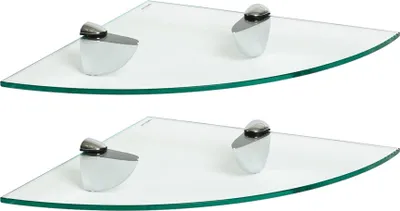 Produktbild von Harbour Housewares Eckregale aus Glas, schwebend – 30 cm – 2er-Pack