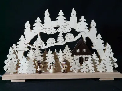 Produktbild von Schwibbogen mit Schneemänner und Beleuchtung BxHxT 50x31x7cm NEU