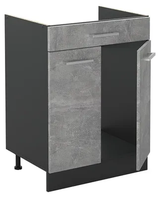 Immagine prodotto di Mobiletto base cucina Vicco R-Line Calcestruzzo/Antracite 60 cm con cassetto senza piano di lavoro, Model 61085