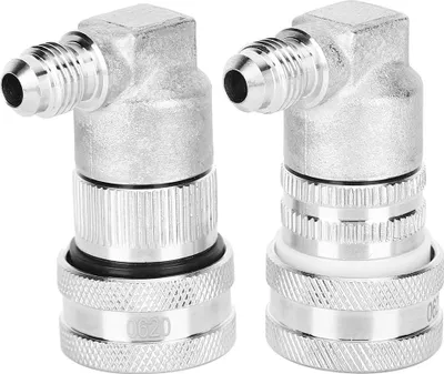 Image de 2 adaptateurs de raccord rapide pour fût, robinet de tirage, obturateur à bille en acier inoxydable, filetage MFL 1/4 pouce
