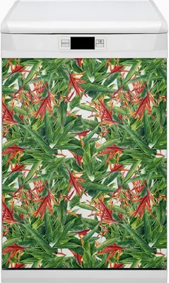 Produktbild von Magnet Folie für Geschirrspüler Küche Magnetmatte 45x80 cm  Nachbildung Geschirrspüle  - Blumen
