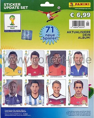 Obrázek produktu pro Panini WM 2014 - Samolepka Update Set - 71 nových hráčů! - K dispozici ihned