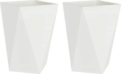 Produktbild von vidaXL Pflanzkübel 2 pcs Weiß 50 x 50 x 75 cm Stahl