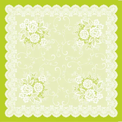 Produktbild von Airlaid Tischdecke Franziska in Grün, 80 x 80 cm, 20 Stück - Mank Mitteldecke Floral
