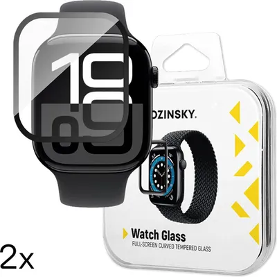 Image de Wozinsky Full Glue Tempered Glass Avec Lunette Noire Pour Apple Watch Series 10 42 Mm (2 pcs.)