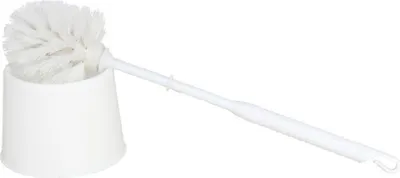 Produktbild von Sparsame Toilettenburste und Halter aus Kunststoff weis 33 cm