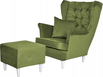 Produktbild von Family Meble Ohrensessel mit Hocker Gaja Relaxsessel Skandinavisch Bequemer Sessel Loungesessel Fernsehsessel Wohnzimmer Schlafzimmer Büro (MONOLI 38)