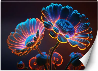 Produktbild von Vlies fototapete Neonblumen 250x175 cm Feeby Bunt inkl. Kleber einfache Montage