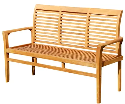 Produktbild von ALEOS. TEAK Design Gartenbank 150cm Parkbank Sitzbank 3-Sitzer Bank Gartenmöbel Holz sehr robust