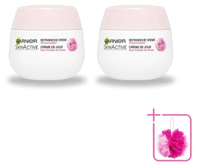 Obrázek produktu pro 2 x Garnier SkinActive Botanická denní krém s růžovou vodou pro suchou a citlivou pleť, 50 ml - výhodná sada - 2 kusy