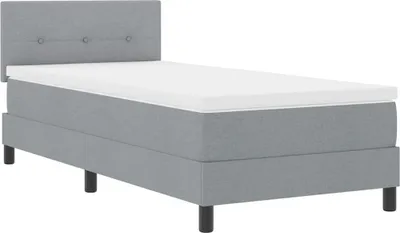 Immagine prodotto di vidaXL Letto a molle con materasso grigio chiaro 80 x 200 cm in tessuto