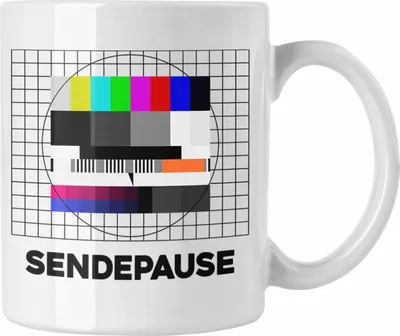 Produktbild von Trendation - Sendepause Testbild 90er Jahre 80er Jahre Fan Geschenkidee Nostalgie (Weiß)