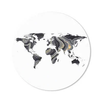 Produktbild von MuchoWow® Mauspad Mousepad Weltkarte - Gold - Schwarz und weiß 50x50 cm - Mousepads - Maus Mat - Pad - Mausunterlage - Vinyl