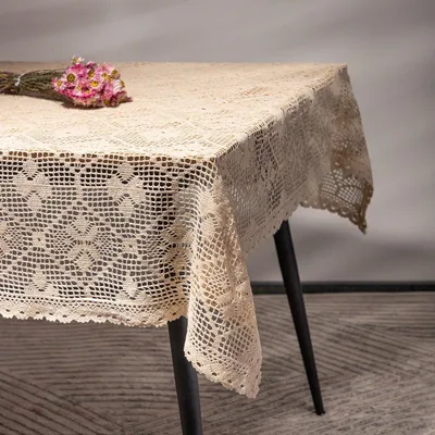 Zdjęcie produktu dla HOMLA CROCHET Beżowy obrus szydełkowy 130 x 170 cm