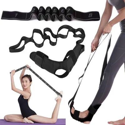 Produktbild von 2 elastische Sport-Fitnessbänder, Stretchbänder für Yoga mit 8 Lüssen