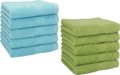 Produktbild von Betz 10 Stück Seiftücher 30x30 cm PREMIUM 100% Baumwolle  Farbe: ocean und avocadogrün