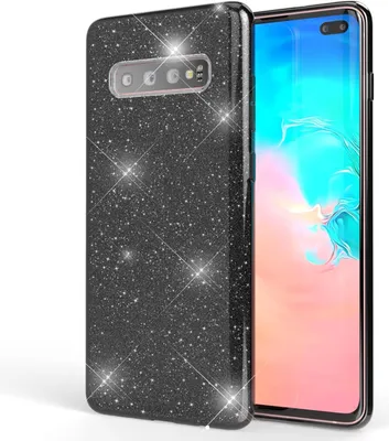 Produktbild von NALIA Hülle kompatibel mit Samsung Galaxy S10 Plus, Glitzer Handy Hülle Cover Schwarz