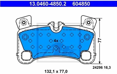 Produktbild von Ate Bremsbelagsatz, Scheibenbremse  13.0460-4850.2