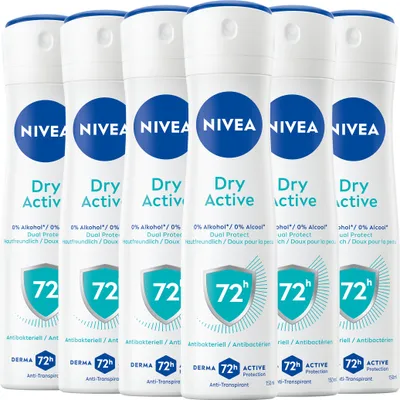 Produktbild von NIVEA Deodorant Dry Active Deo Spray 72h Anti-Transpirant-Schutz 6x 150ml