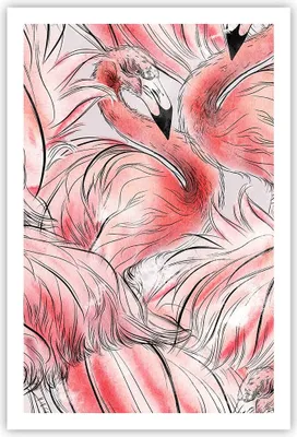 Produktbild von Poster - Poster ohne Rahmen - Flamingo Pink Exotik - 61x91,5 cm - Wand Bild - Wanddeko - Wandbilder - Kunstposter - Wandposter - Bilder - Kunstdruck - Wanddekoration - Wandbild - P2XPA61x91-5070