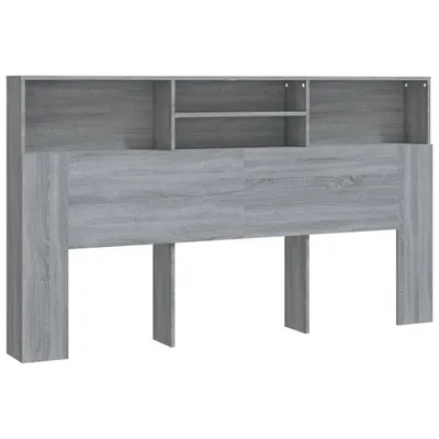 Image de vidaXL Tête de lit avec étagères Gris Sonoma 180x19x103,5 cm