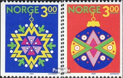 Produktbild von Briefmarken Norwegen 1989 Mi 1035-1036 (kompl.Ausg.) postfrisch Weihnachten