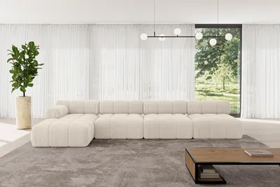 Produktbild von ALTDECOR Modulares Sofa Ecksofa in L-Form - Razon-L3 - 380x160x70 cm Beige Corner modular Sofa Eckcouch Couch Wohnlandschaft Cauchsofa Polstersofa