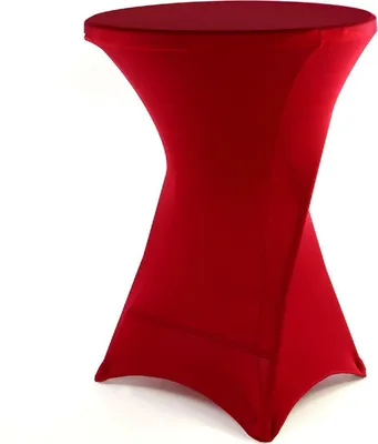 Produktbild von VCM Husse für Stehtisch | Stretch 80 x 80 x 110 cm | roter Tischschutz | Stoffbezug