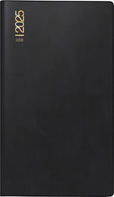 Image de rido/idé 7040302905 Calendrier de poche modèle TM 12 (2025)| 2 pages = 1 mois| A6| 56 pages| couverture plastique| noir