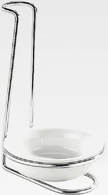 Produktbild von Löffelhalter, Löffelablage verchromt mit Keramikschale