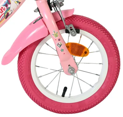 Produktbild von Volare Unicorn Kinderfahrrad – Mädchen – 12 Zoll – Rosa – Zwei Handbremsen